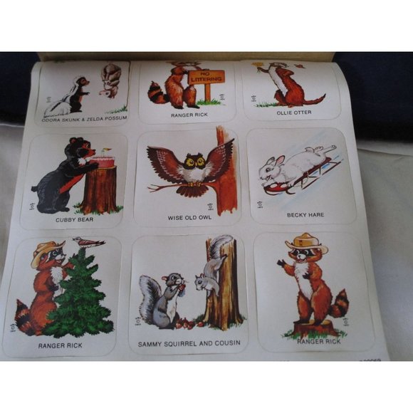 Ranger Rick and Friends 32 Stickers 1977 National Wildlife Federation Bowed GUC - Picture 10 of 15